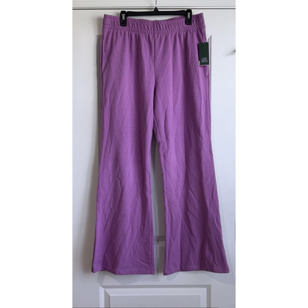 Wild Fable Women's High Rise Wide Leg Vibrant Purple Sweatpants Size XL NWT